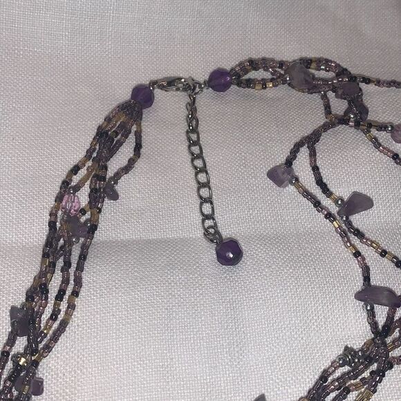 Amethyst Multi Strand Beaded Necklace - Picture 10 of 14